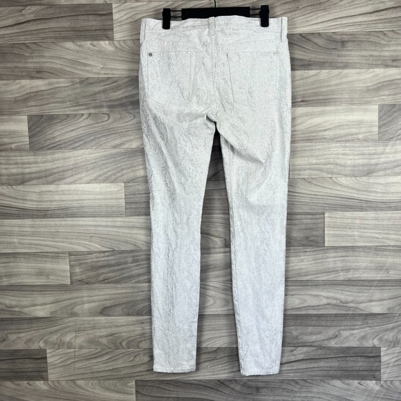 7 For All Mankind Jeans Womens 29 White Allover Embellished Skinny Leg Preppy - Picture 10 of 16